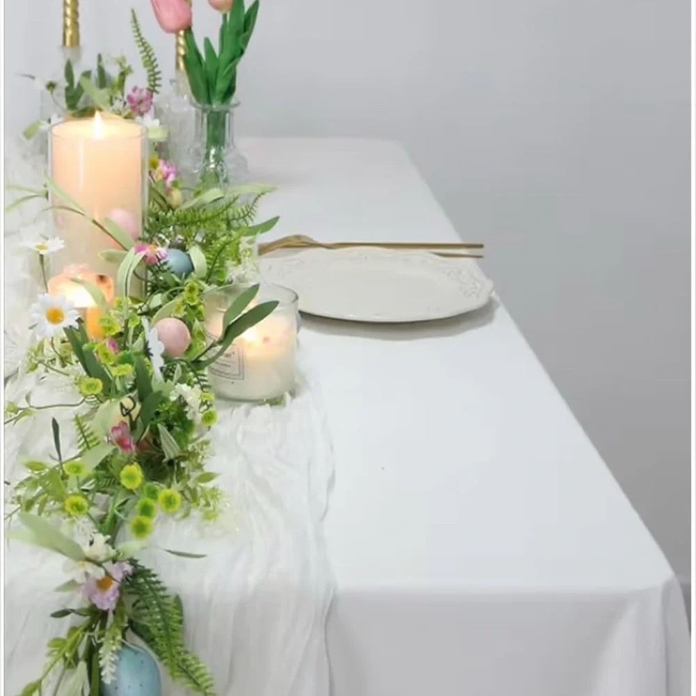 NWT 4 White Cheesecloth Table Runners 35x120‎ Inches each